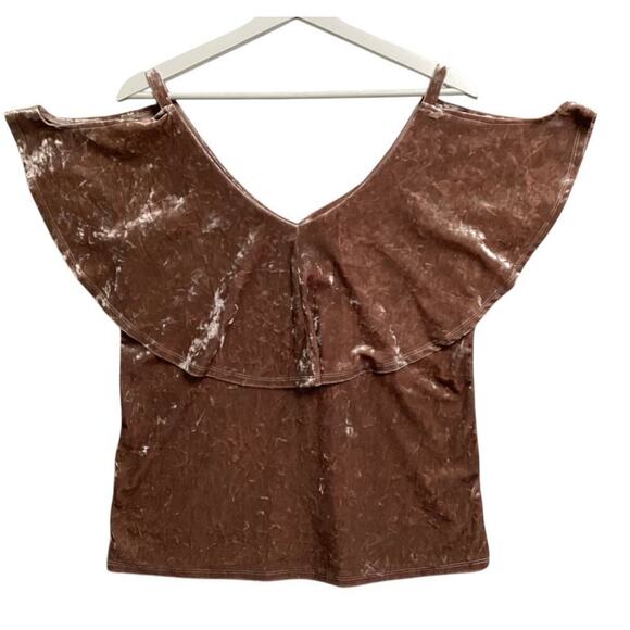 Cable & gauge velvet top V-neck M brown - Picture 4 of 6